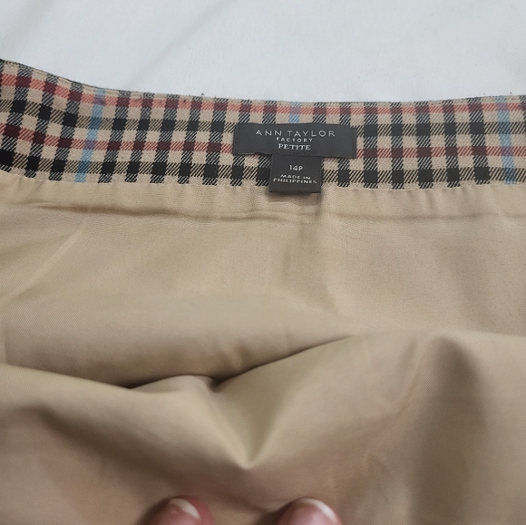 Ann Taylor Factory Plaid Faux Wrap Skirt - Picture 2 of 4